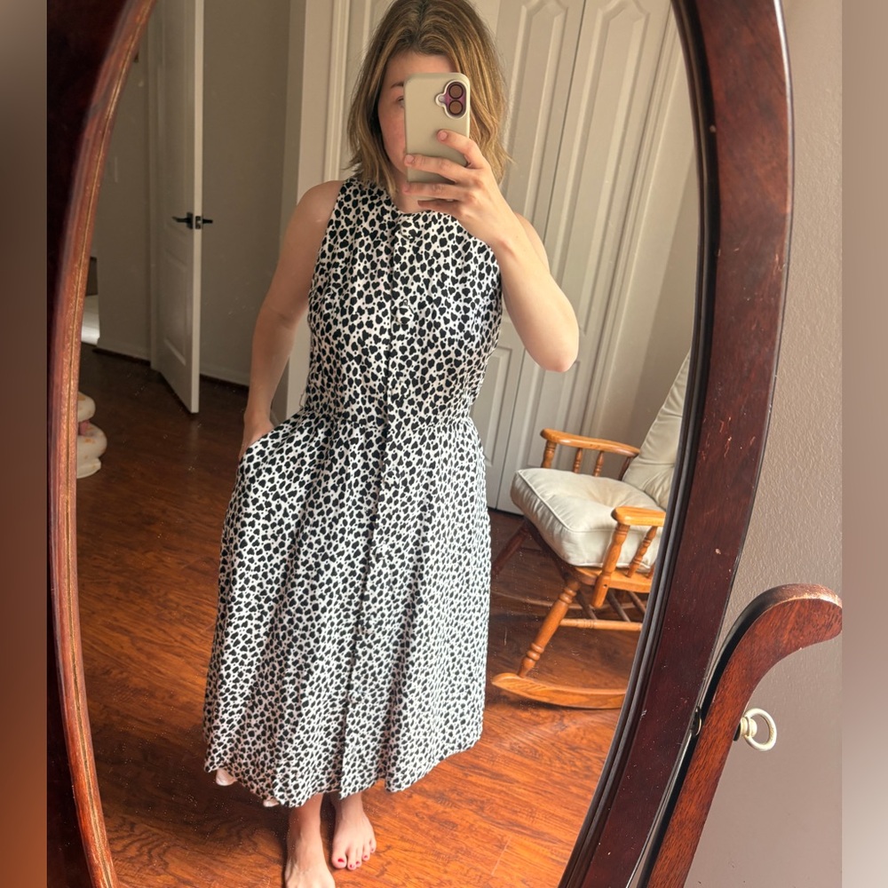 Vintage 1990’s James Hogan button black and white print dress
